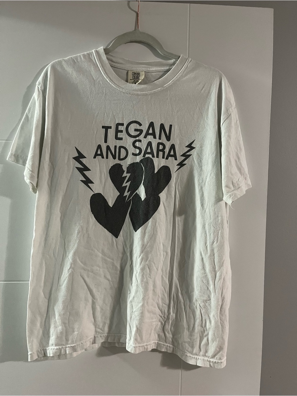 Tegan and Sara Band Tee - White with Black Print 100% Cotton